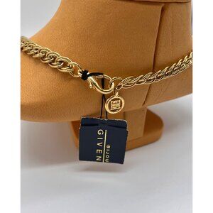 New Vintage Givenchy Bijoux Gold Tone Double Curb Link Chain Necklace 17" Tag